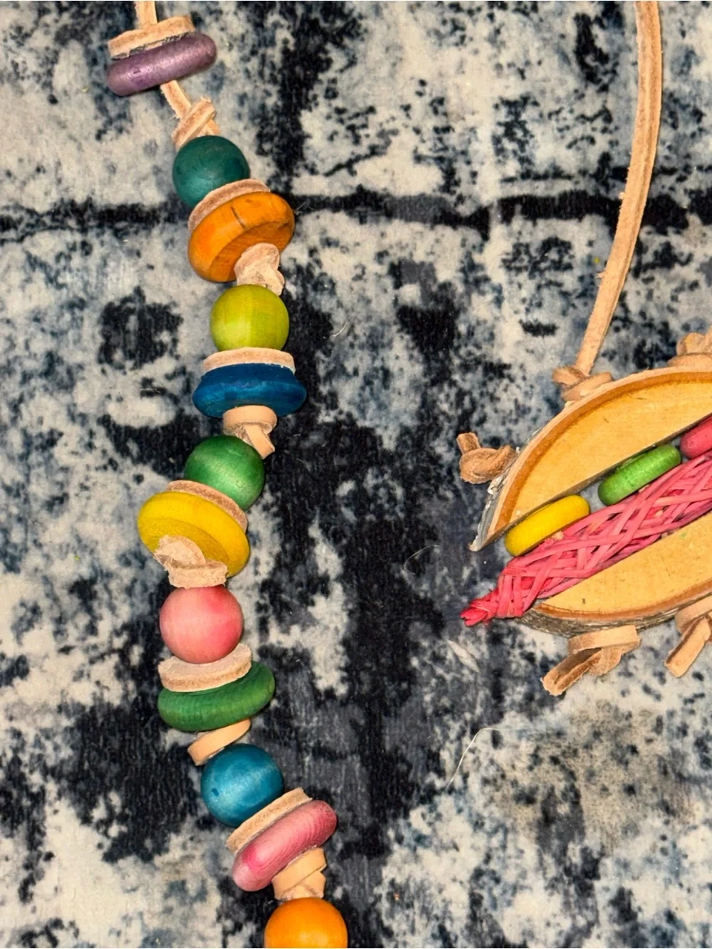 Set of 2 Colorful Bird Cage Hanging Chew Toys